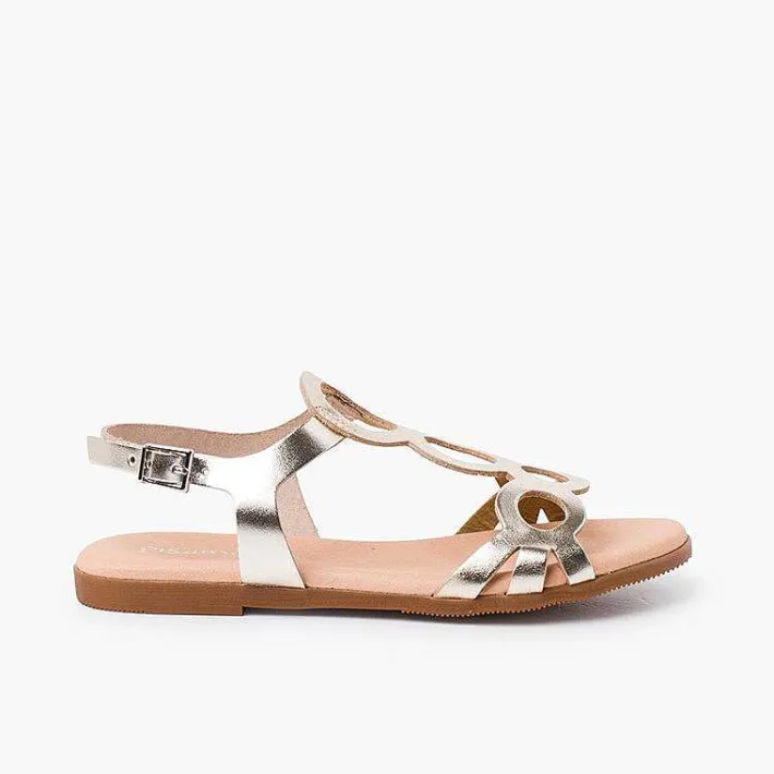 Pisamonas Sandals>Leather Sandals With Circles And Buckle Closure