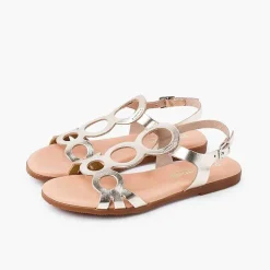 Pisamonas Sandals>Leather Sandals With Circles And Buckle Closure