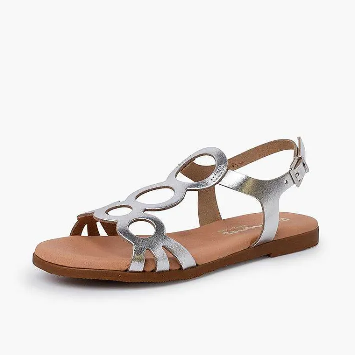 Pisamonas Sandals>Leather Sandals With Circles And Buckle Closure
