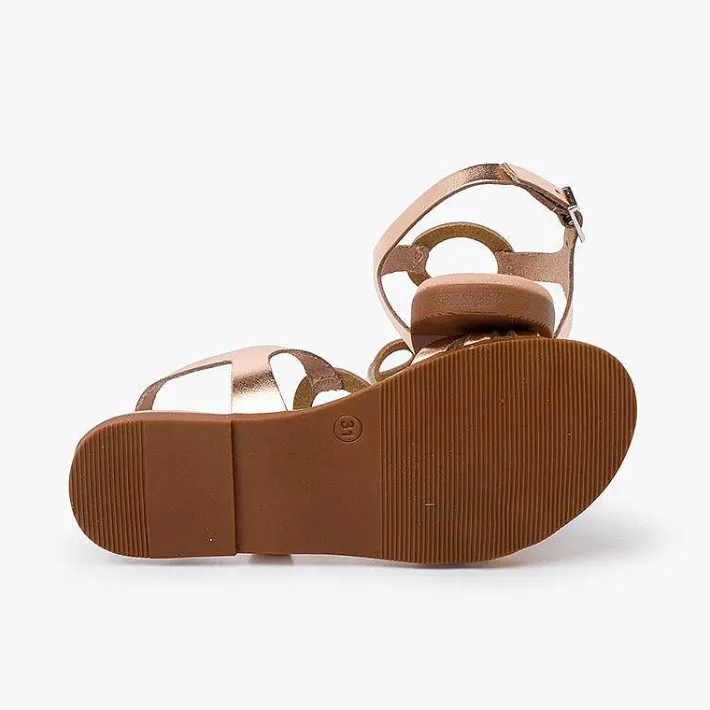 Pisamonas Sandals>Leather Sandals With Circles And Buckle Closure