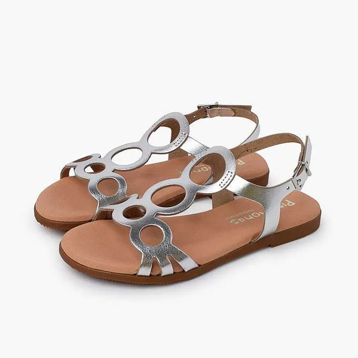 Pisamonas Sandals>Leather Sandals With Circles And Buckle Closure