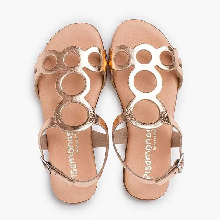 Pisamonas Sandals>Leather Sandals With Circles And Buckle Closure