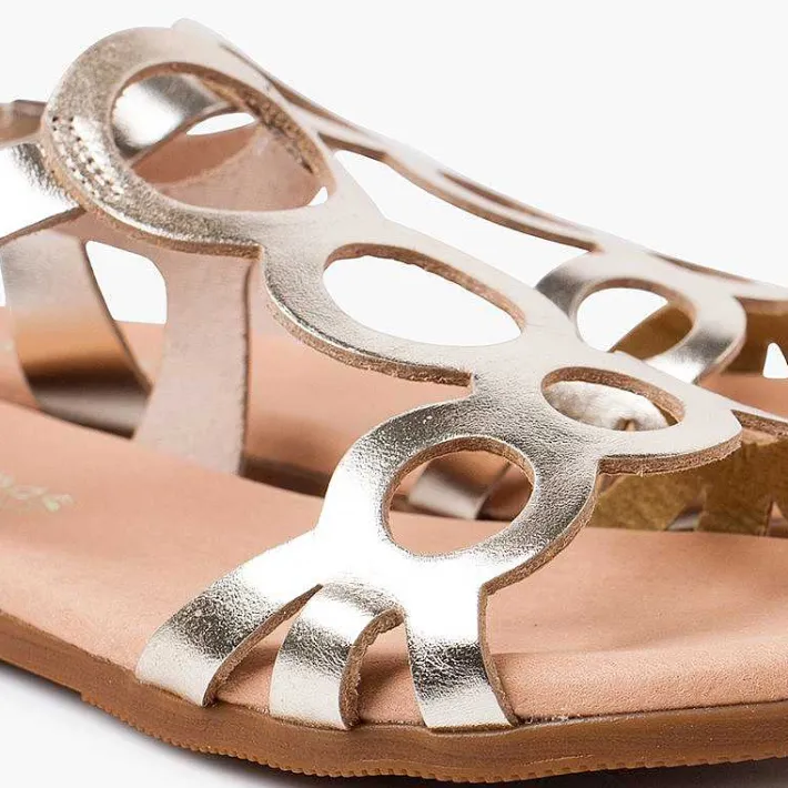 Pisamonas Sandals>Leather Sandals With Circles And Buckle Closure