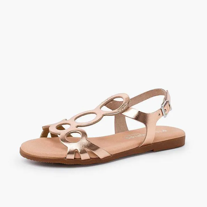 Pisamonas Sandals>Leather Sandals With Circles And Buckle Closure