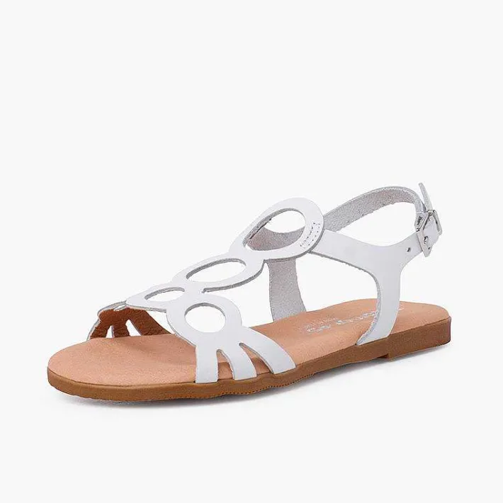 Pisamonas Sandals>Leather Sandals With Circles And Buckle Closure