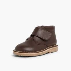 Pisamonas School Shoes>Leather School Boots With Loop Fasteners