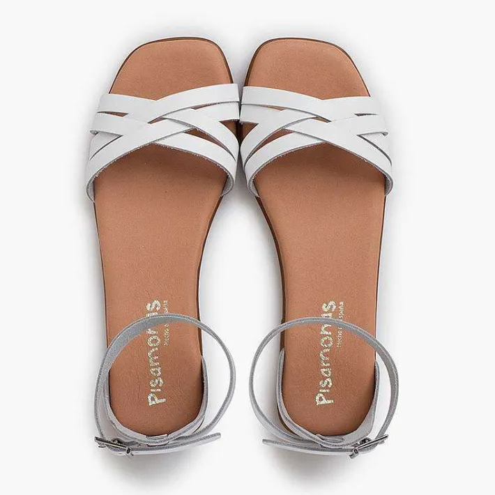 Pisamonas Sandals>Leather Strappy Sandals Heel-Pad