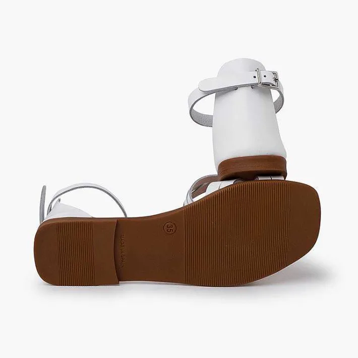 Pisamonas Sandals>Leather Strappy Sandals Heel-Pad