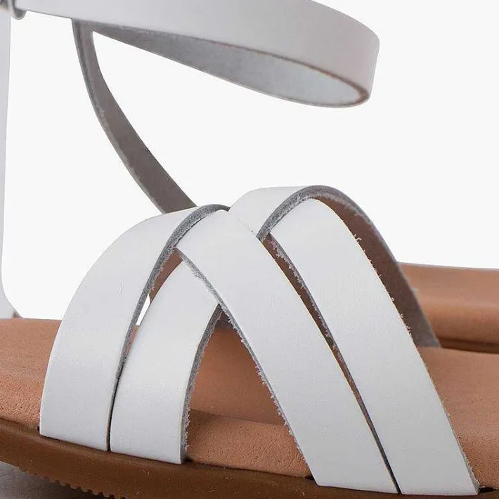 Pisamonas Sandals>Leather Strappy Sandals Heel-Pad