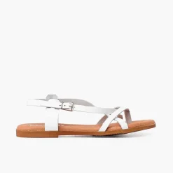 Pisamonas Sandals>Leather Thong Sandals With Crossed Straps
