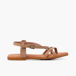 Pisamonas Sandals>Leather Thong Sandals With Crossed Straps