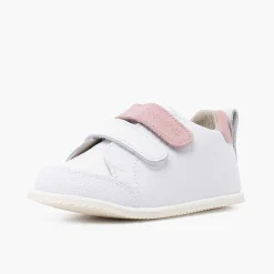 Pisamonas Trainers>Leather Trainers With Coloured Double Riptape Fastening