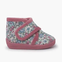 Pisamonas Slippers>Liberty Floral Print Slippers Adhesive Fastening Colour Pink