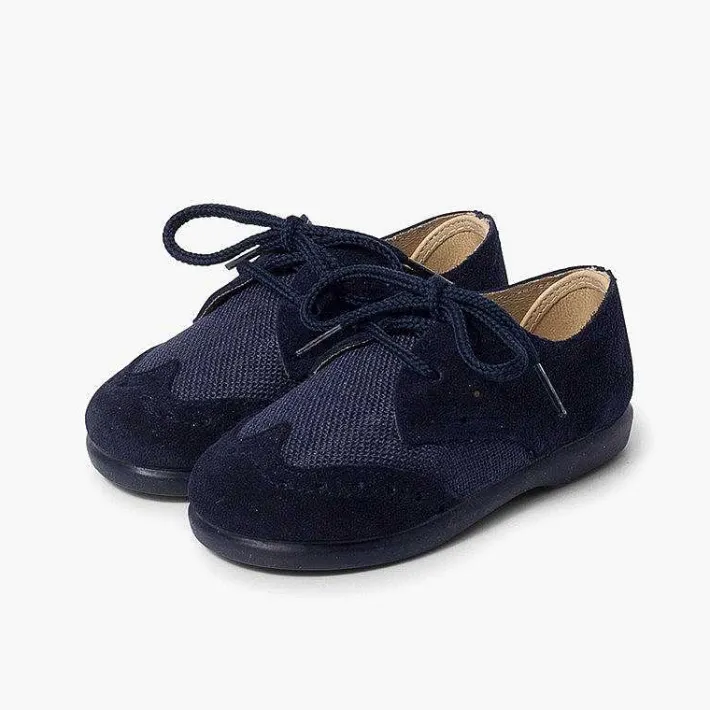 Pisamonas Brogues And Bluchers>Linen And Chopped Suede Blucher For Boys