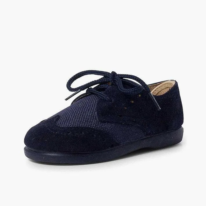 Pisamonas Brogues And Bluchers>Linen And Chopped Suede Blucher For Boys