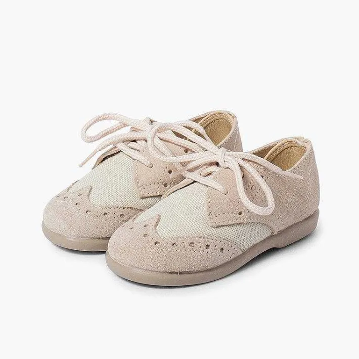 Pisamonas Brogues And Bluchers>Linen And Chopped Suede Blucher For Boys