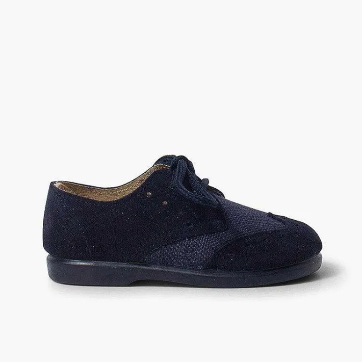 Pisamonas Brogues And Bluchers>Linen And Chopped Suede Blucher For Boys