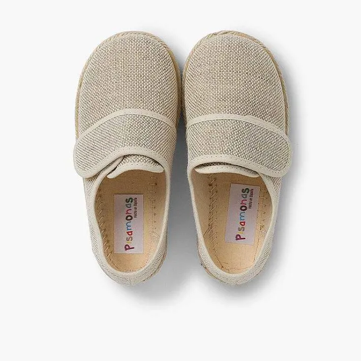 Pisamonas Espadrilles>Linen And Jute Bluchers With Loop Fasteners
