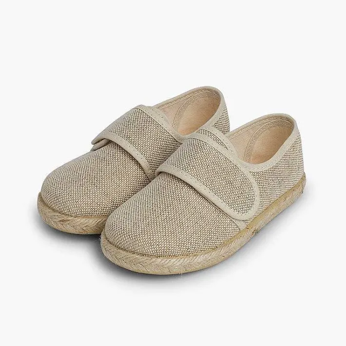 Pisamonas Espadrilles>Linen And Jute Bluchers With Loop Fasteners