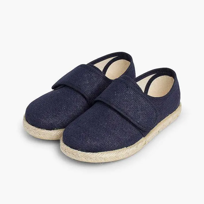 Pisamonas Espadrilles>Linen And Jute Bluchers With Loop Fasteners