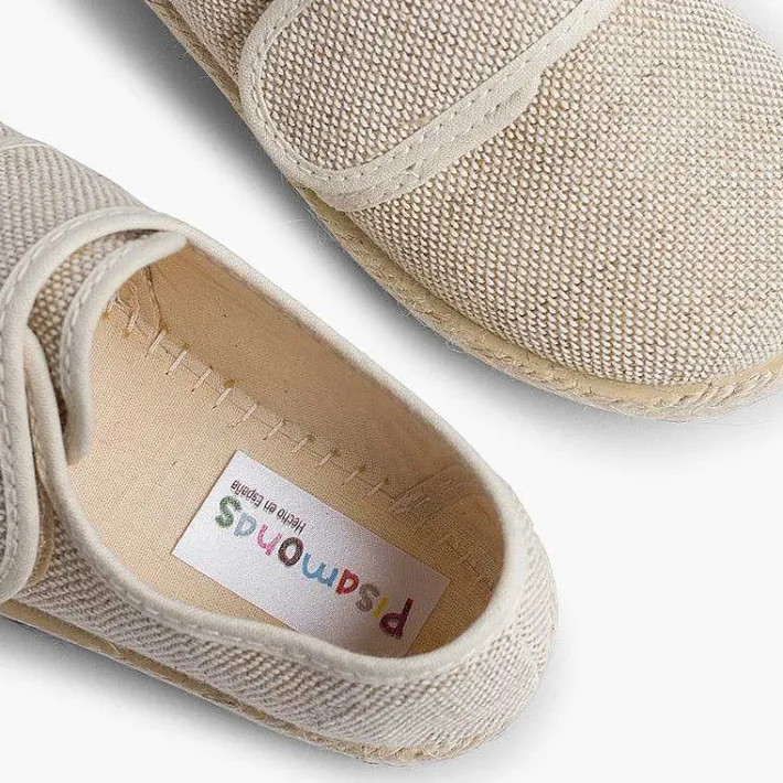 Pisamonas Espadrilles>Linen And Jute Bluchers With Loop Fasteners