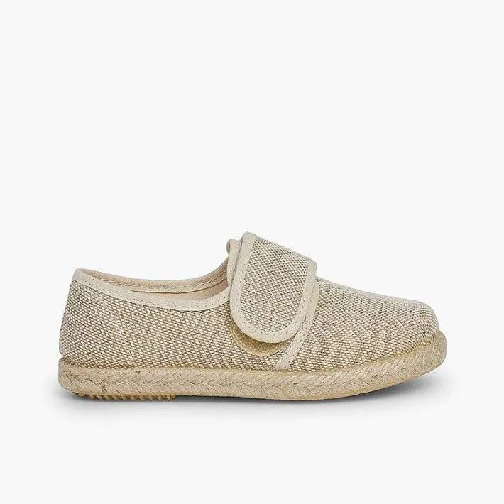 Pisamonas Espadrilles>Linen And Jute Bluchers With Loop Fasteners