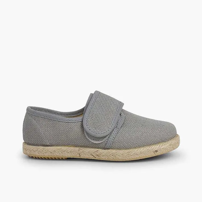 Pisamonas Espadrilles>Linen And Jute Bluchers With Loop Fasteners