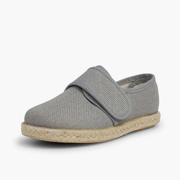 Pisamonas Espadrilles>Linen And Jute Bluchers With Loop Fasteners