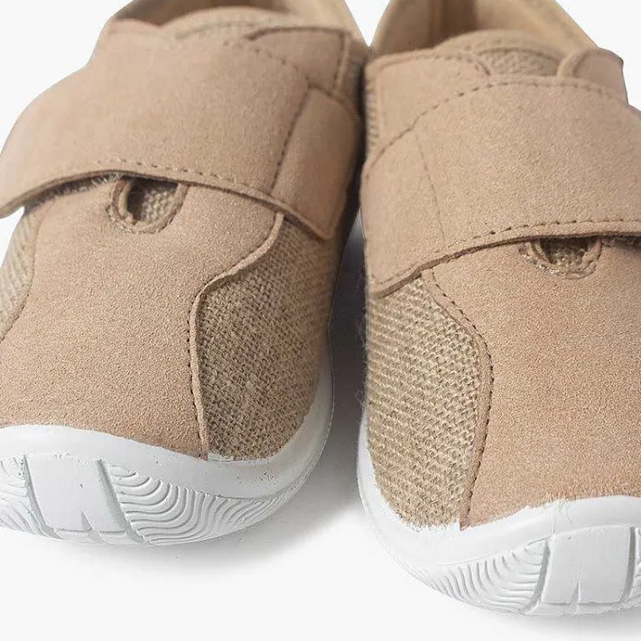 Pisamonas Trainers>Linen And Nobutex Trainers With Hook-And-Loop Fastening