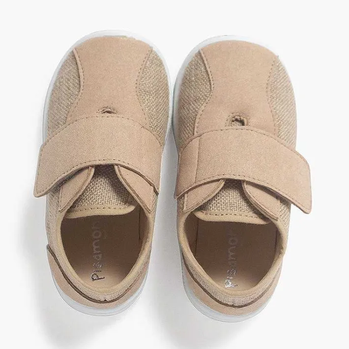 Pisamonas Trainers>Linen And Nobutex Trainers With Hook-And-Loop Fastening
