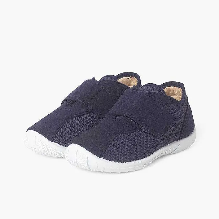 Pisamonas Trainers>Linen And Nobutex Trainers With Hook-And-Loop Fastening