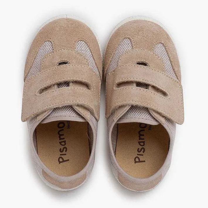 Pisamonas Trainers>Linen And Suede Trainers Wide Adherent Fastenings