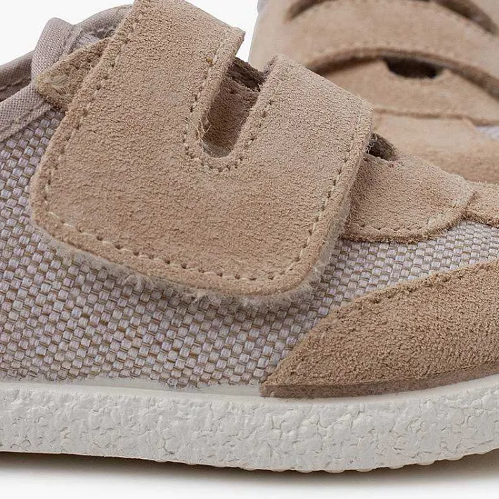 Pisamonas Trainers>Linen And Suede Trainers Wide Adherent Fastenings