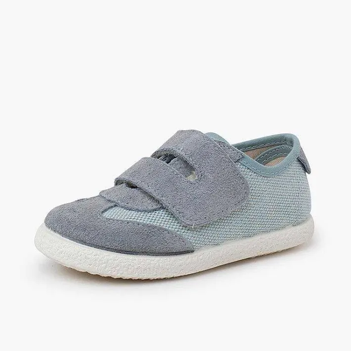 Pisamonas Trainers>Linen And Suede Trainers Wide Adherent Fastenings