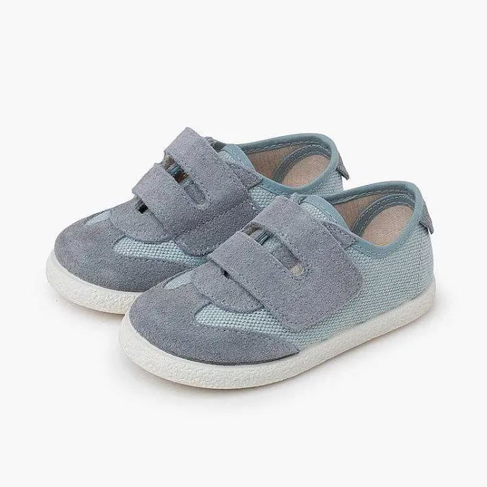 Pisamonas Trainers>Linen And Suede Trainers Wide Adherent Fastenings