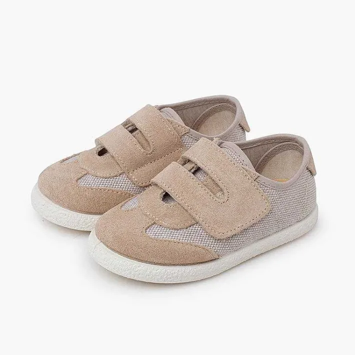 Pisamonas Trainers>Linen And Suede Trainers Wide Adherent Fastenings