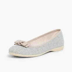 Pisamonas Ballet Pumps And Flats>Linen Ballerina Pumps With Bow For Girls And Women