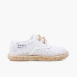 Pisamonas Trainers>Linen Bluchers With Jute Laces And Sole