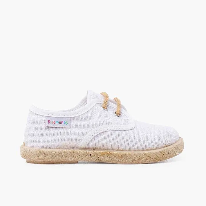 Pisamonas Trainers>Linen Bluchers With Jute Laces And Sole