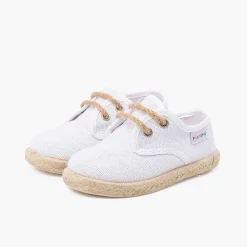 Pisamonas Trainers>Linen Bluchers With Jute Laces And Sole