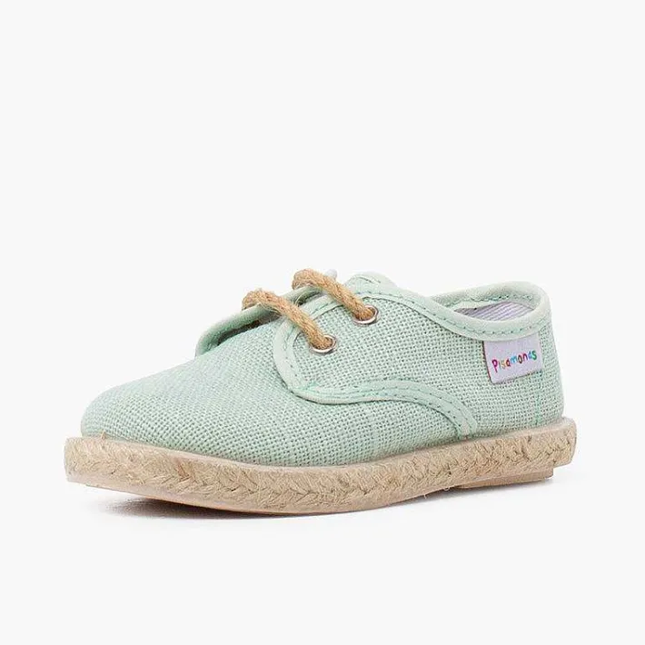 Pisamonas Trainers>Linen Bluchers With Jute Laces And Sole