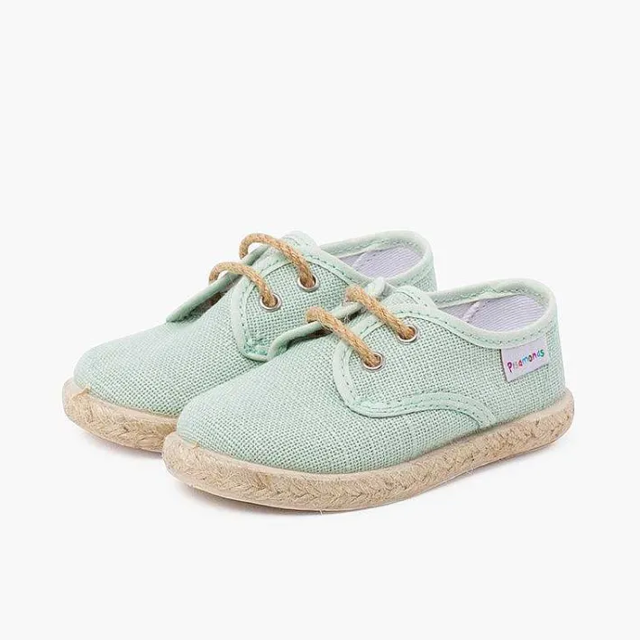 Pisamonas Trainers>Linen Bluchers With Jute Laces And Sole