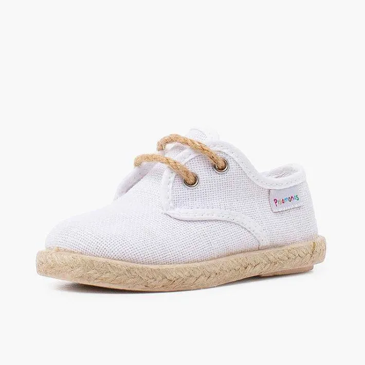 Pisamonas Trainers>Linen Bluchers With Jute Laces And Sole