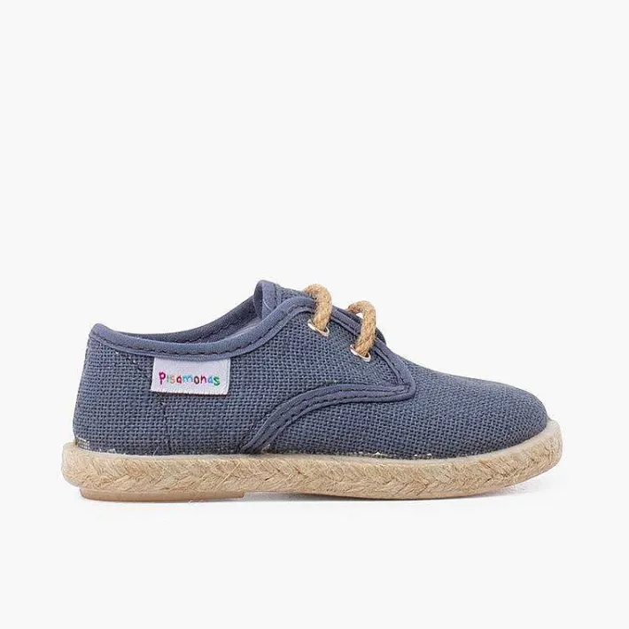 Pisamonas Trainers>Linen Bluchers With Jute Laces And Sole