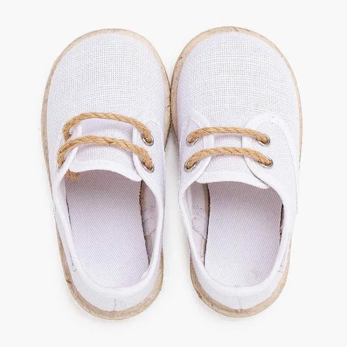 Pisamonas Trainers>Linen Bluchers With Jute Laces And Sole