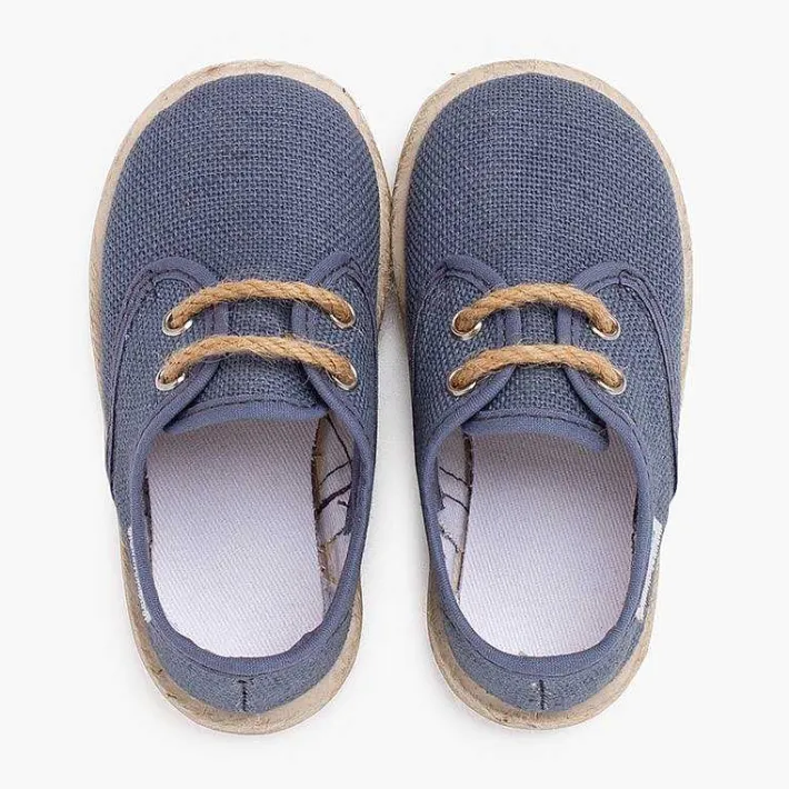 Pisamonas Trainers>Linen Bluchers With Jute Laces And Sole