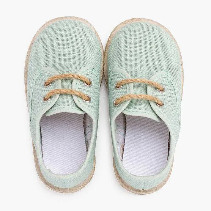 Pisamonas Trainers>Linen Bluchers With Jute Laces And Sole