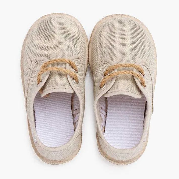 Pisamonas Trainers>Linen Bluchers With Jute Laces And Sole