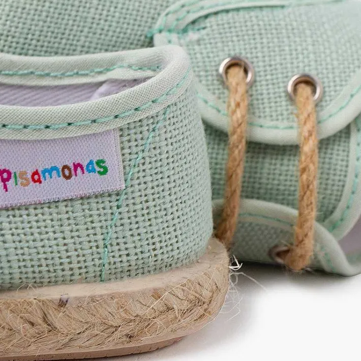 Pisamonas Trainers>Linen Bluchers With Jute Laces And Sole