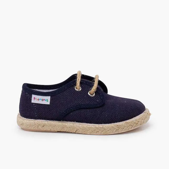 Pisamonas Trainers>Linen Bluchers With Jute Laces And Sole